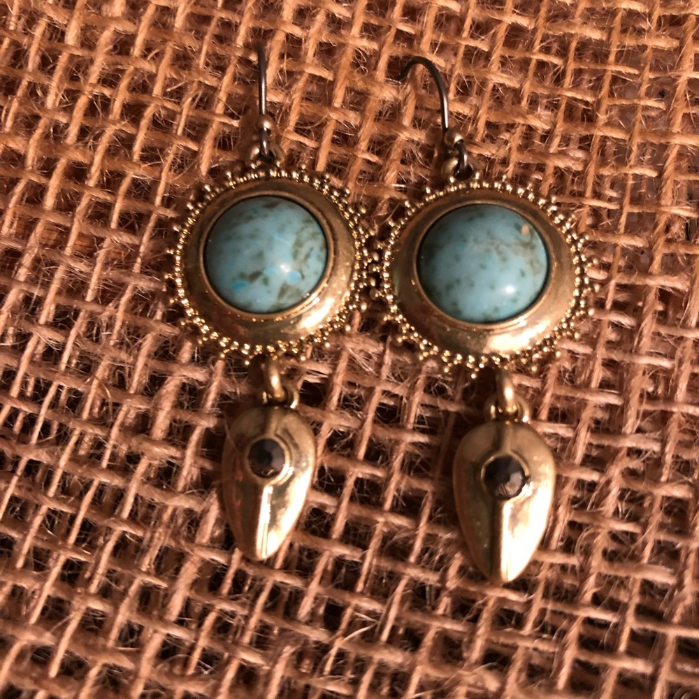 Lucky Bronze Turquoise Earrings